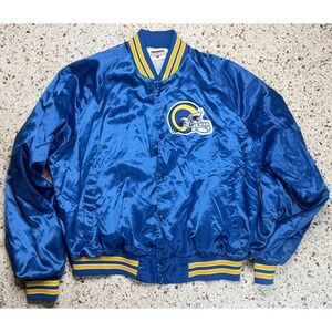 Stadium Club Vintage Rare‎ NFL Los Angeles Rams Satin Bomber Jacket Size XL